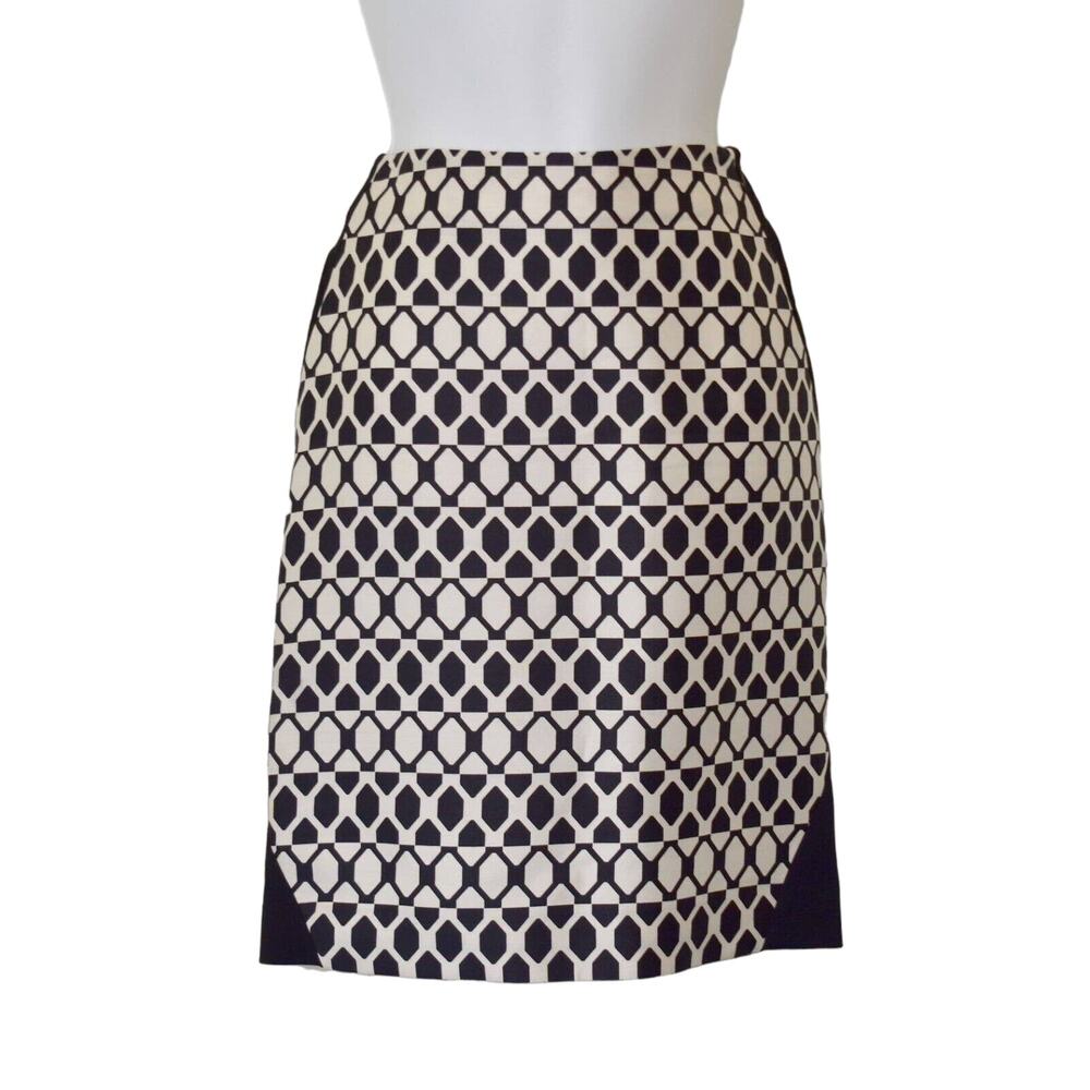 A5 Auth DIANE VON FURSTENBERG Emma Mikado Wool Silk Blend Pencil Skirt Size 4
